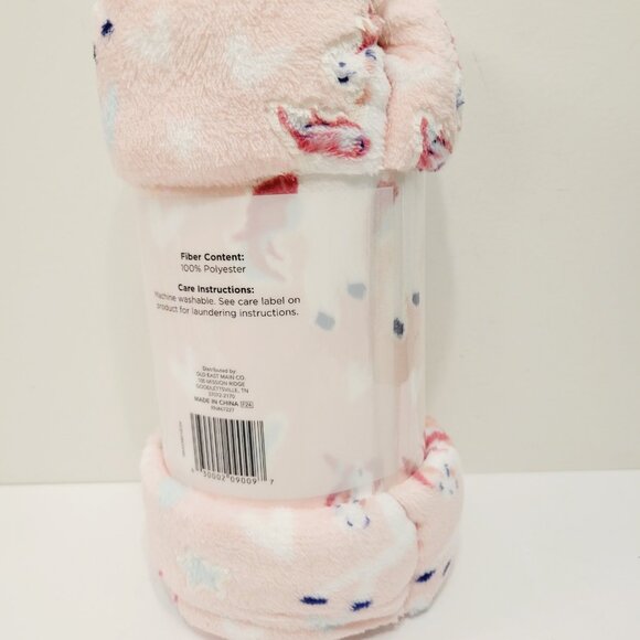 Comfort Bay Glow In The Dark Unicorns Throw Blanket 40 in by 50in Pink - Picture 3 of 4